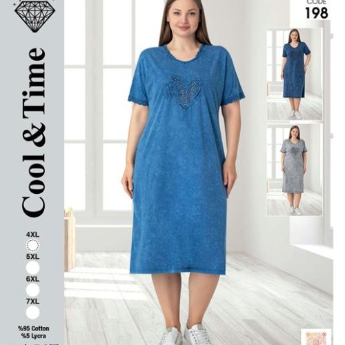Платье Alberk (4XL-7XL) 198 blue (лето) Alberk 198 blue