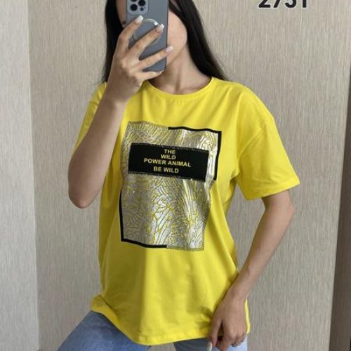 Футболка FSN (S-XL) 2751 yellow (лето) FSN 2751 yellow