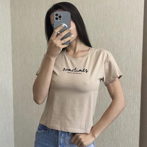Футболка FSN (42-48) 6394 beige (лето) FSN 6394 beige
