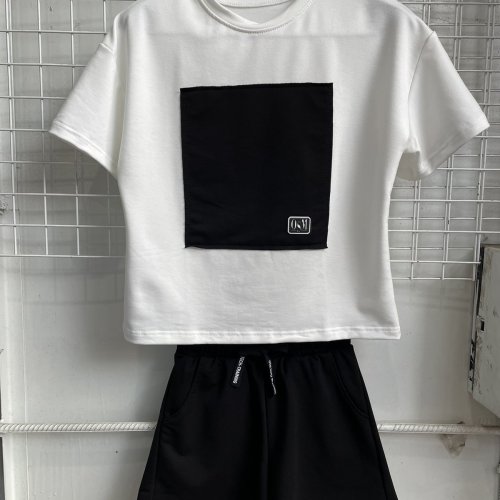 Костюм MSO (S-XL) 1269 white-black (лето) MSO 1269 white-black