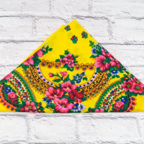 Платок Shawls (76*76) P182 yellow (деми) Shawls P182 yellow