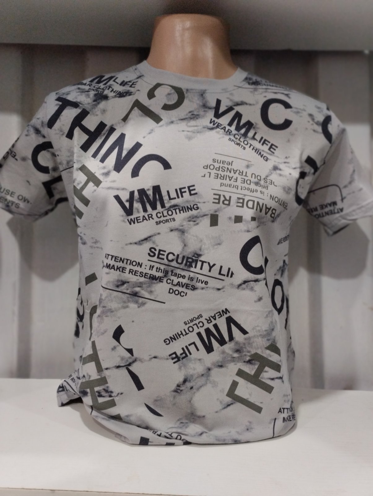 Футболка Panda (S-2XL) 1064 grey (лето)
