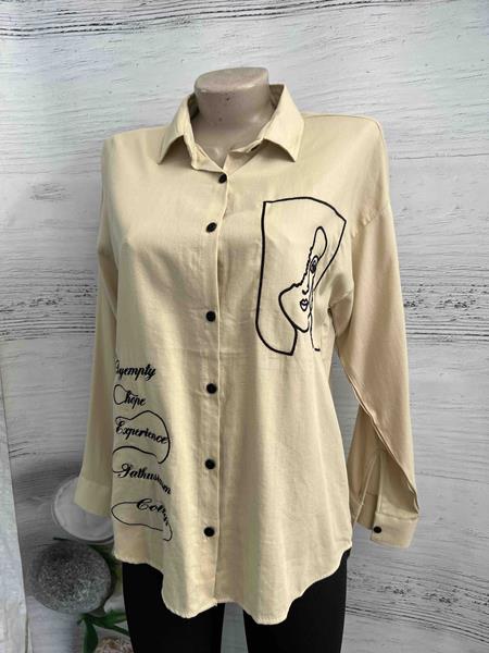 Рубашка New Season (S-XL) 1016 beige (деми)