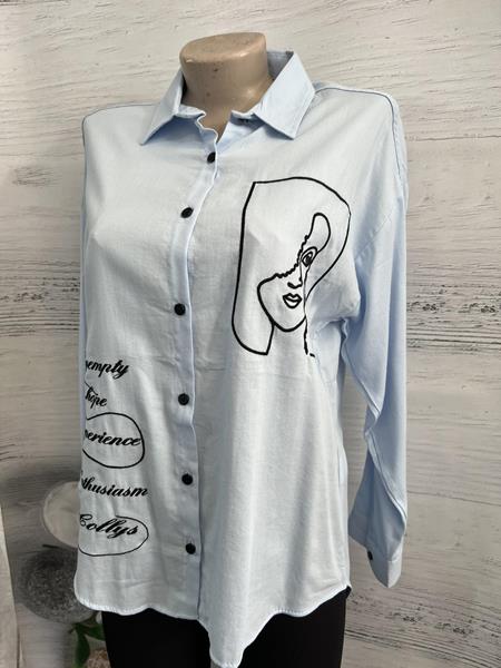 Рубашка New Season (S-XL) 1018 l.blue (деми)