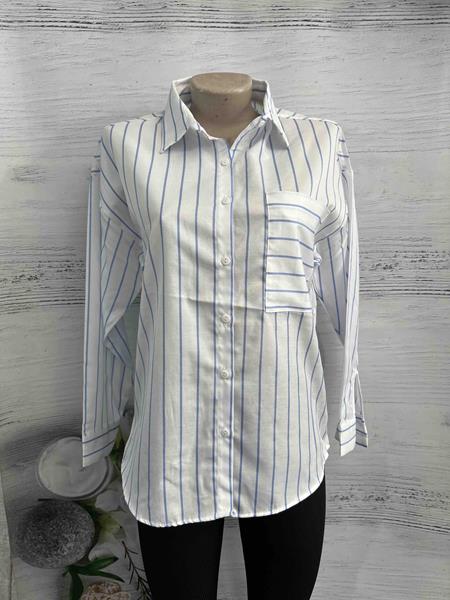 Рубашка New Season (S-XL) 1024 white-l.blue (деми)