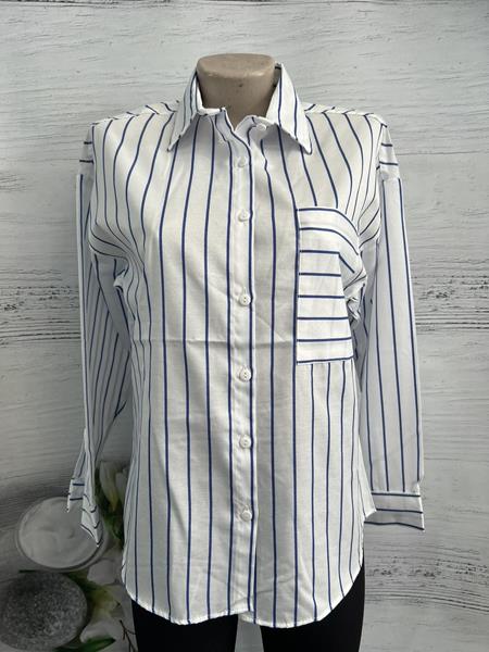 Рубашка New Season (S-XL) 1026 white-blue (деми)