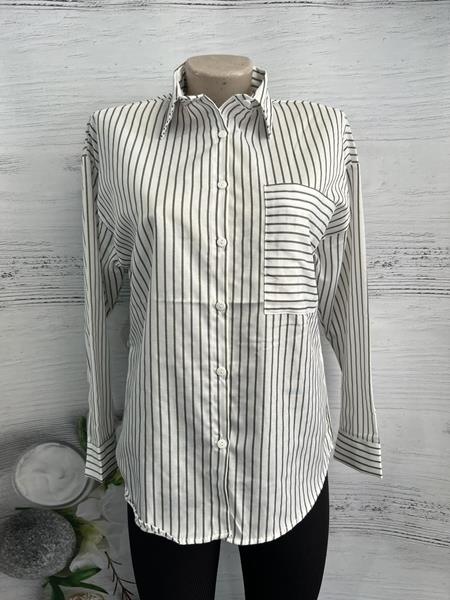 Рубашка New Season (S-XL) 1039 white-grey (деми)