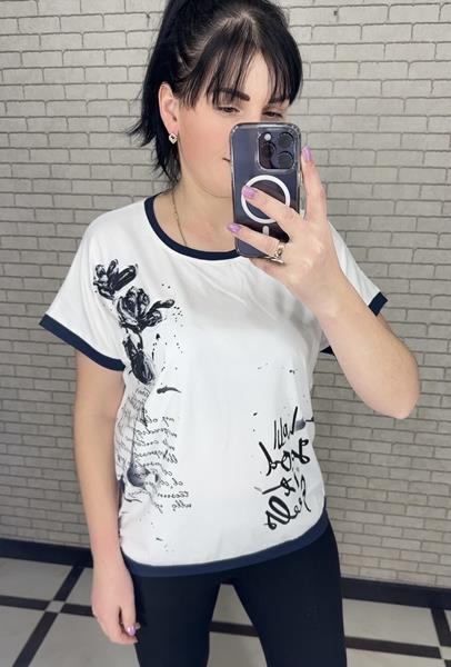 Футболка LeVisha (M-2XL) 25017 white-navy (лето)