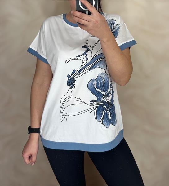 Футболка LeVisha (M-2XL) 25018 white-l.blue (лето)