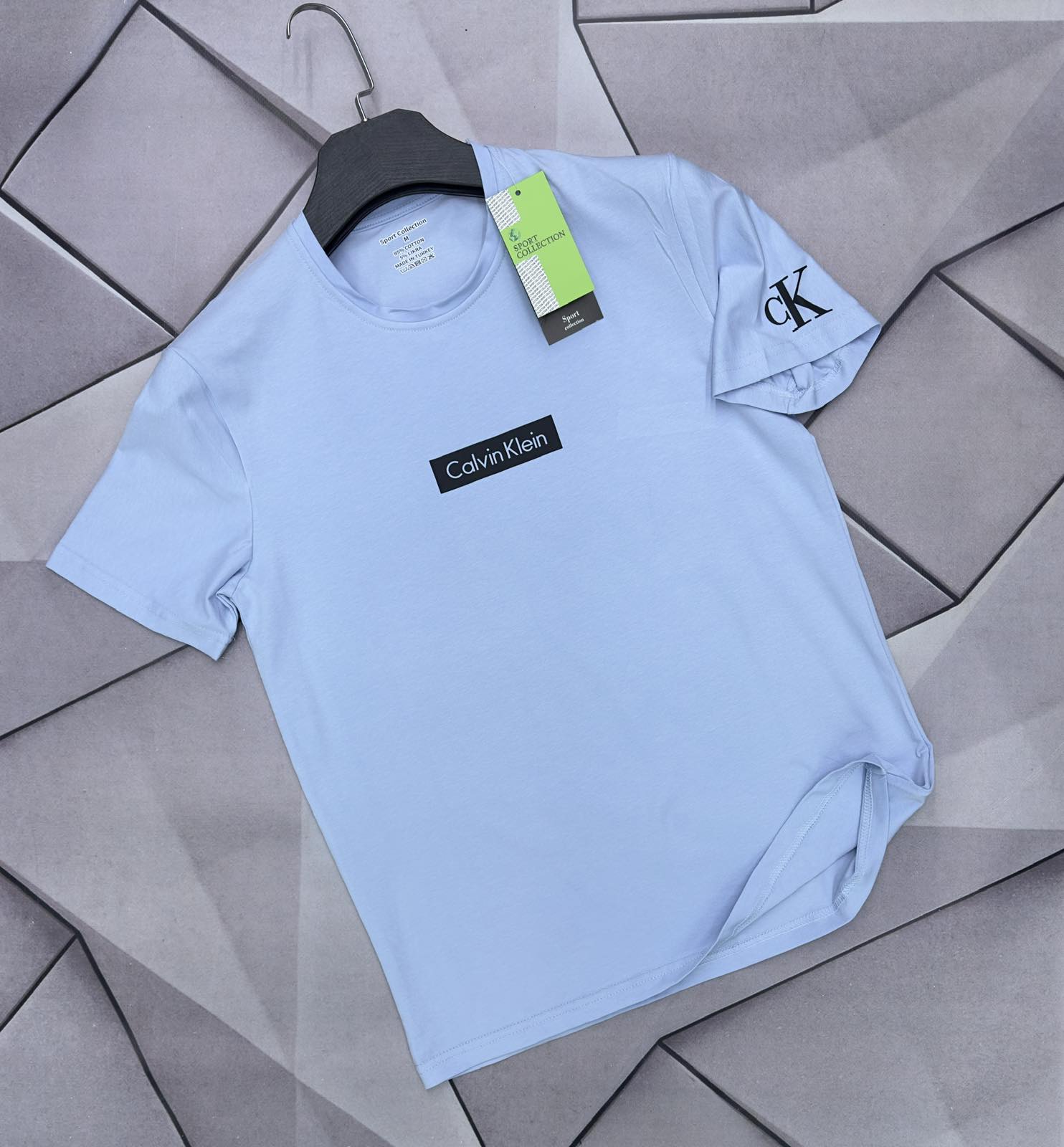 Футболка Rassul (S-2XL) 5854 l.blue (лето)