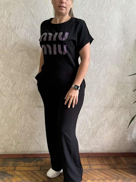 Костюм Шаолинь (42-56) 095 black (лето)
