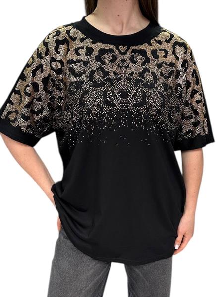 Футболка Anna&Vika (48-58) 25110 black-beige (лето)