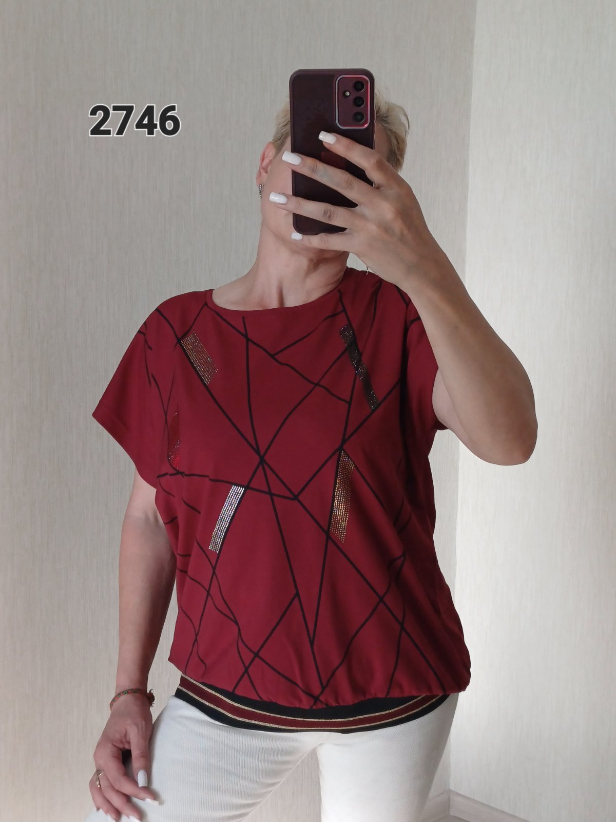 Футболка FSN (50-56) 2746 wine (лето)