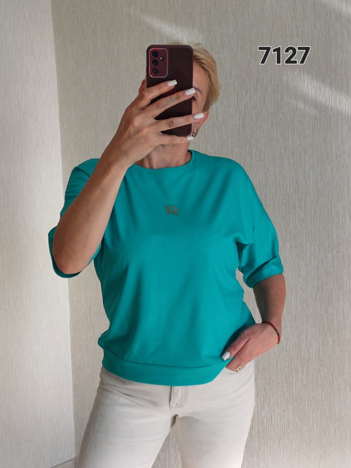 Футболка FSN (48-54) 7127 l.blue (лето)