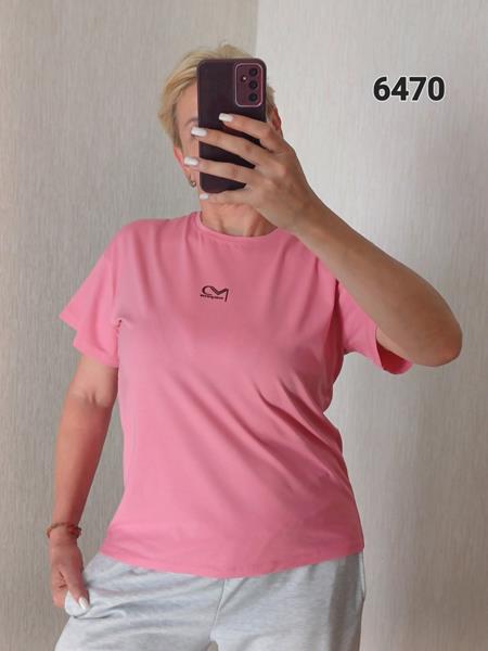 Футболка FSN (48-52) 6470 pink (лето)