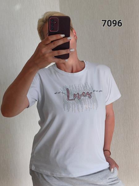 Футболка FSN (48-54) 7096 white (лето)