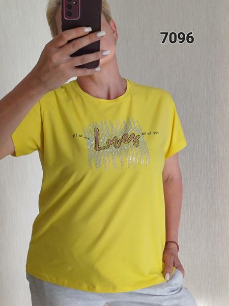 Футболка FSN (48-54) 7096 yellow (лето)