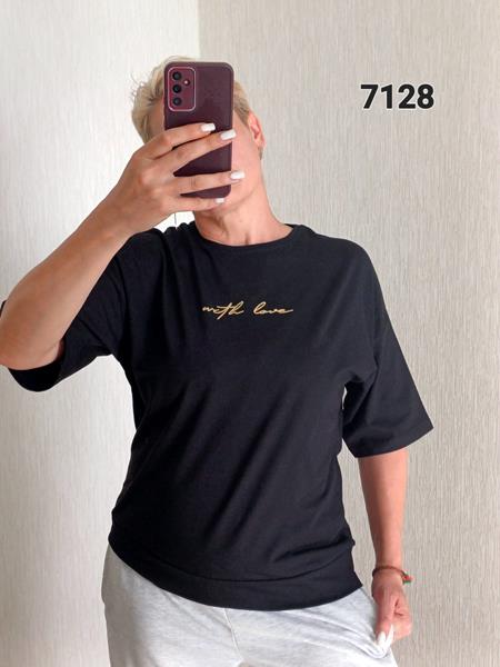 Футболка FSN (48-54) 7128 black (лето)