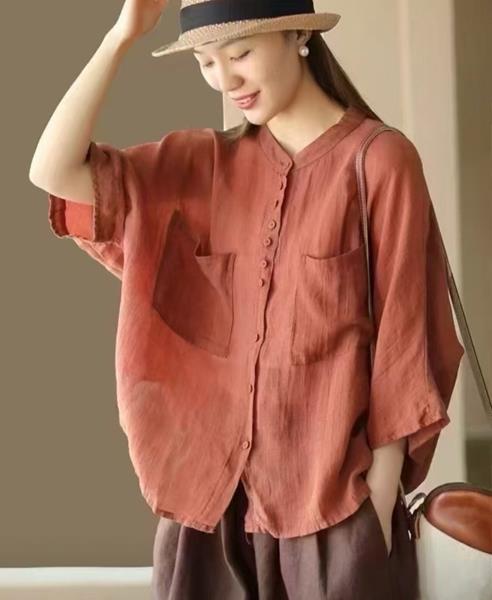Рубашка Lora (one size) LR193 brown (лето)