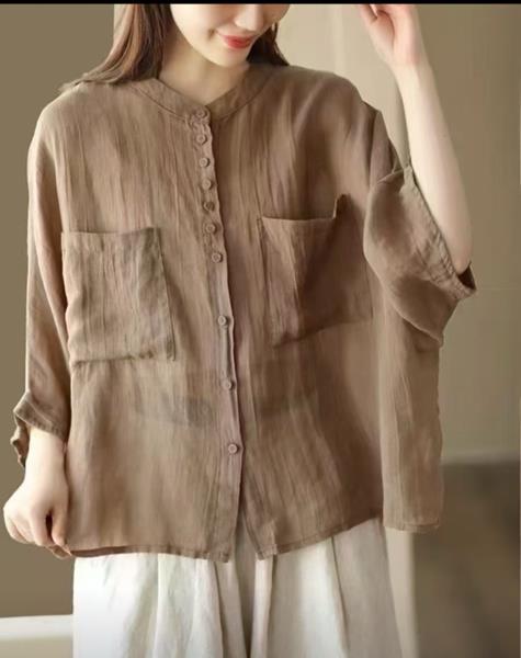 Рубашка Lora (one size) LR195 beige (лето)
