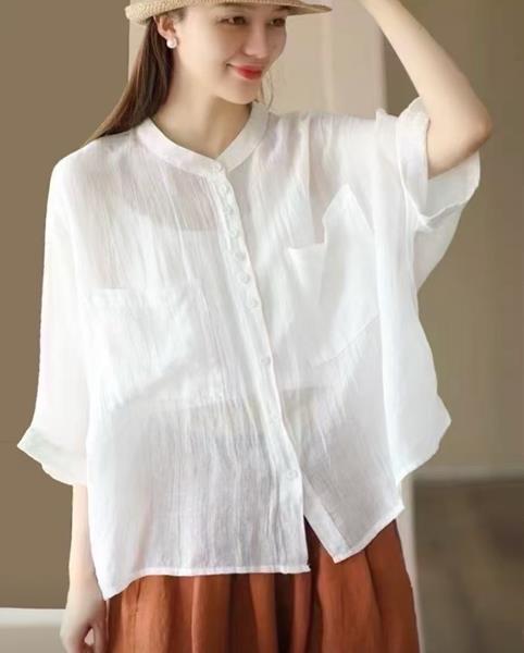 Рубашка Lora (one size) LR196 white (лето)