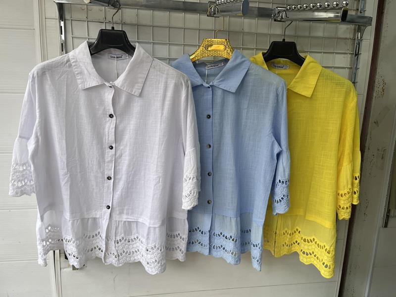 Рубашка Yafeier (XL-4XL) 390 yellow (лето)