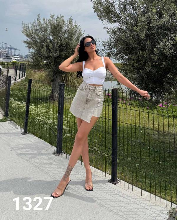 Юбка-шорты Jeans Style (34-40) 2065-1327 grey (лето)