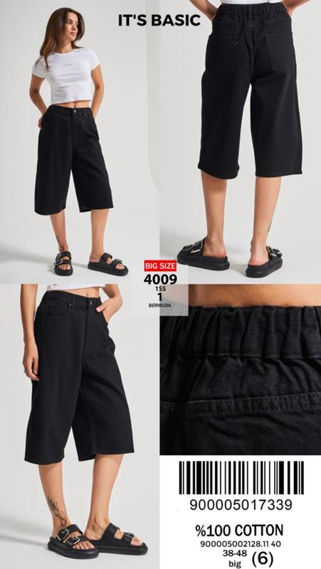 Бриджи Jeans Style (38-48) 4009-1 black (лето)