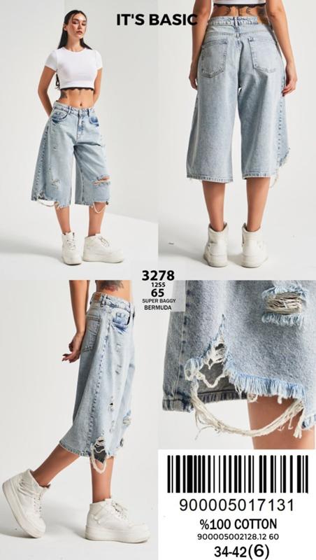 Бриджи Jeans Style (34-42) 3278-65 l.blue (лето)