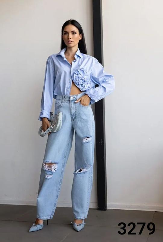 Джинсы Jeans Style (34-42) 3279-FS4 l.blue (деми)
