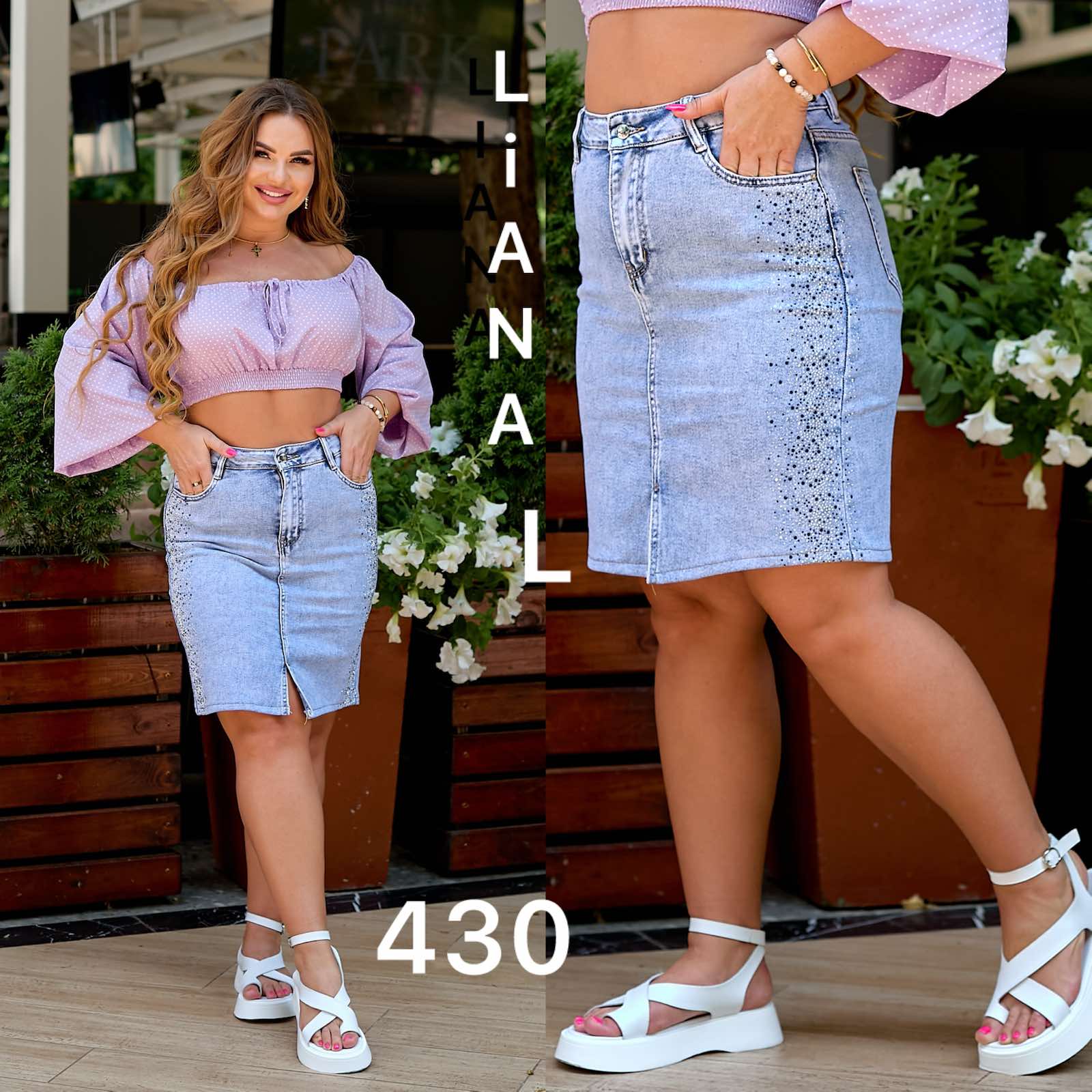 Юбка Liana Denim (30-36) 430-1 l.blue (лето)