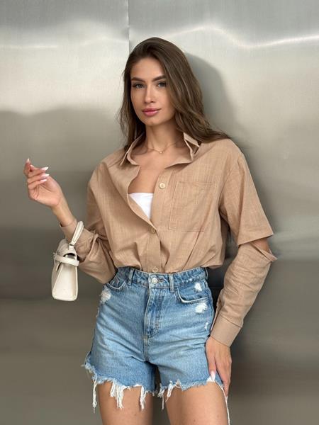 Рубашка Arina (42-48) 2454 beige (лето)