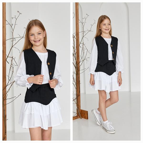 Блузка Moda school (122-146) M30 white (лето)
