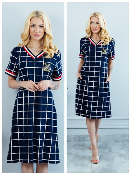 Платье Vehuiah (M-2XL) 21126 navy (лето)