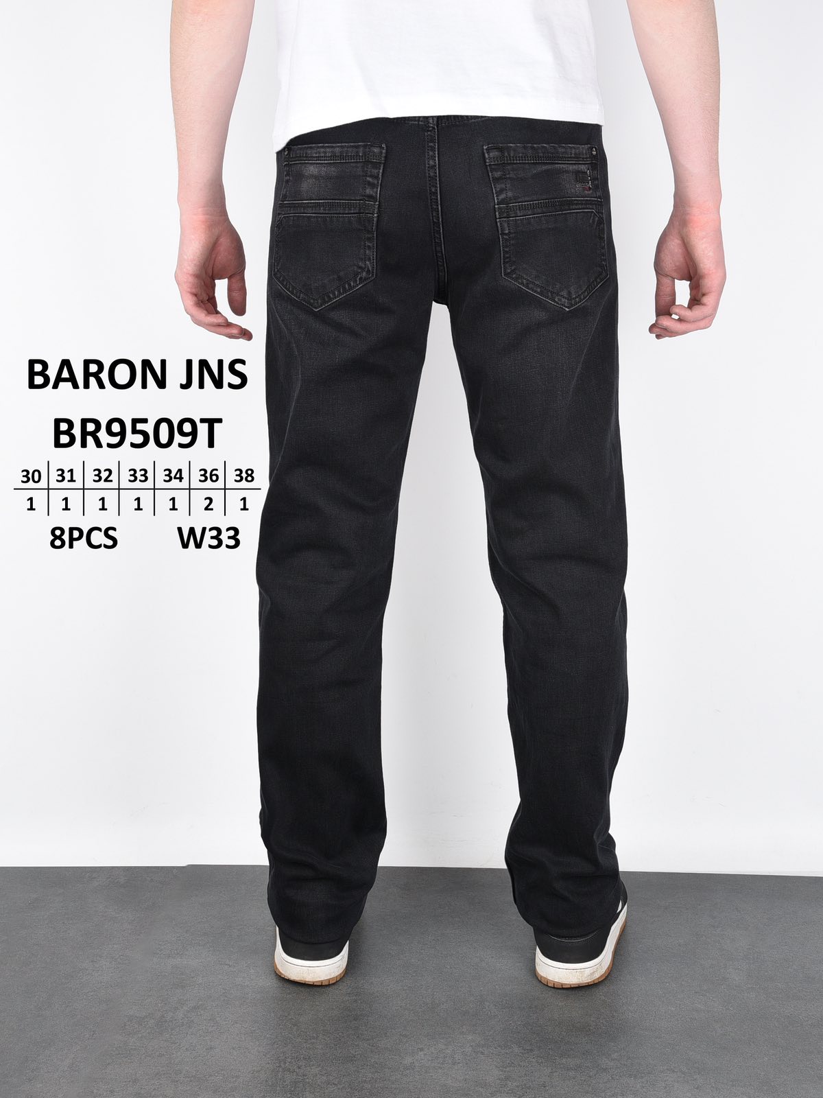 Джинсы God Baron (30-38) BR9509T black (деми)