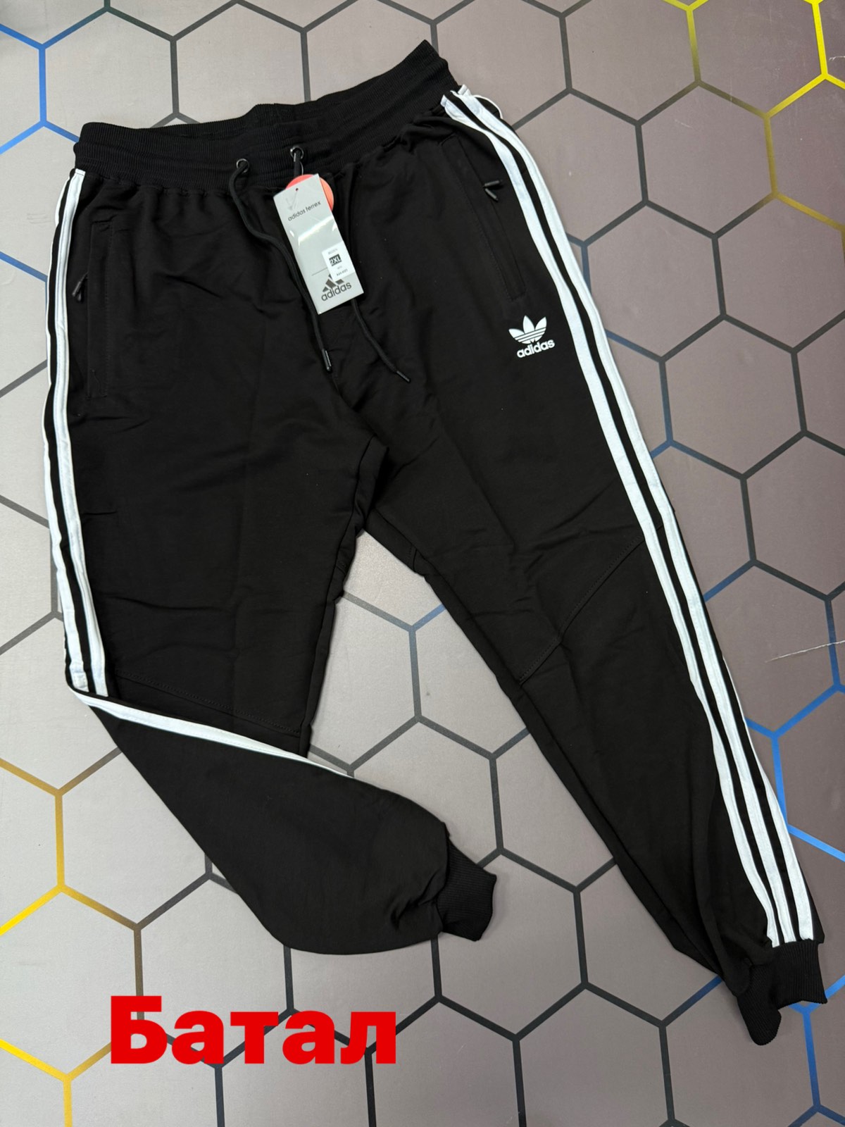 Штаны спорт Alex Clothes (2XL-6XL) 4424 black (деми)