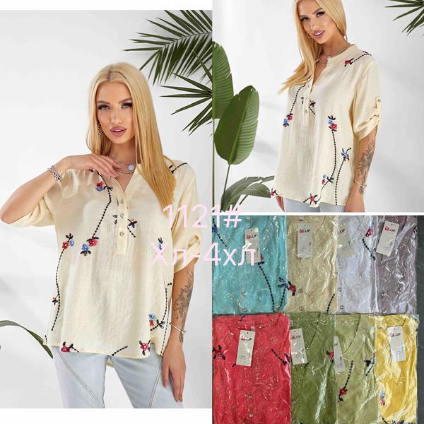 Блузка JJF (XL-4XL) 1121 white (лето)