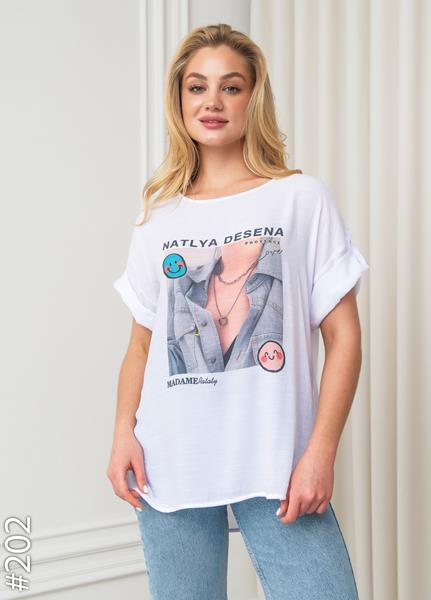 Футболка JJF (XL-4XL) 202 white (лето)