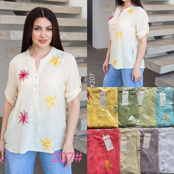 Блузка JJF (XL-4XL) 207 d.pink (лето)