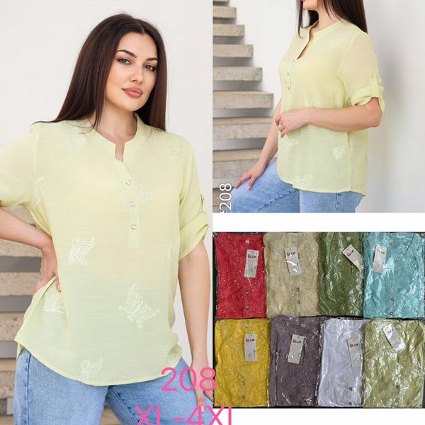 Блузка JJF (XL-4XL) 208 d.yellow (лето)