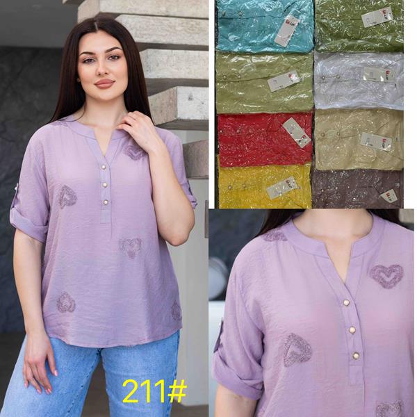 Блузка JJF (XL-4XL) 211 lilac (лето)