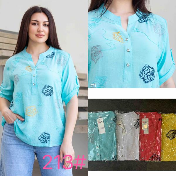 Блузка JJF (XL-4XL) 213 mint (лето)