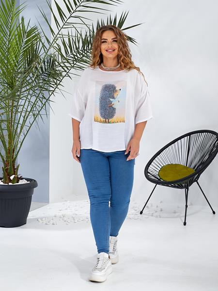 Футболка JJF (3XL-6XL) 3301 white (лето)