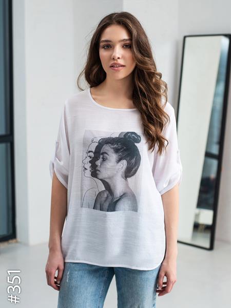 Футболка JJF (XL-4XL) 351 white (лето)