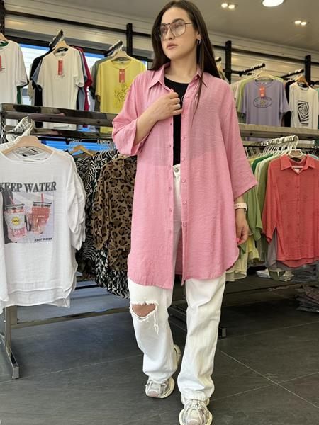 Рубашка JJF (XL-4XL) 501 pink (лето)