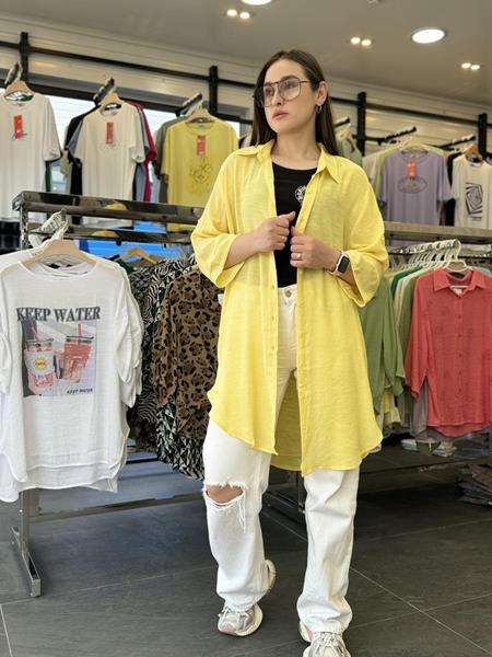 Рубашка JJF (XL-4XL) 501 yellow (лето)