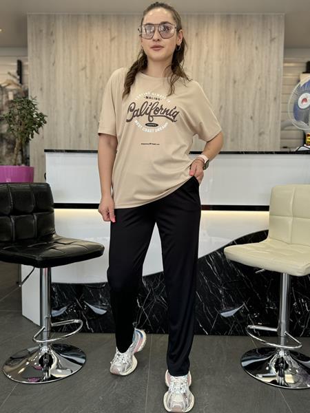 Костюм JJF (XL-5XL) 5036 beige-black (лето)