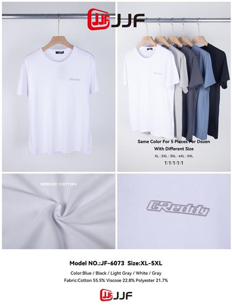 Футболка JJF (XL-5XL) 6073 white (лето)