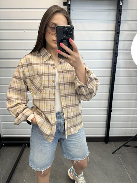 Рубашка JJF (XL-4XL) 701 beige (деми)