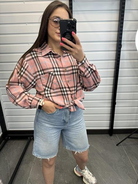 Рубашка JJF (XL-4XL) 701 pink (деми)